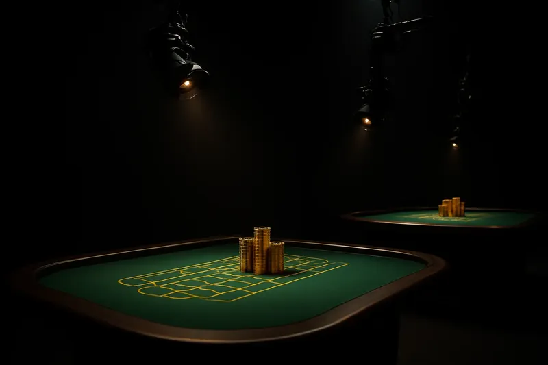 Live Casino Studio Overhead live casino studio with dealer tables, cameras, green felt